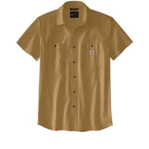 Carhartt Men's Rugged Flex Relaxed Fit Short Sleeve Shirt Sz 2XL Lightweight Tan